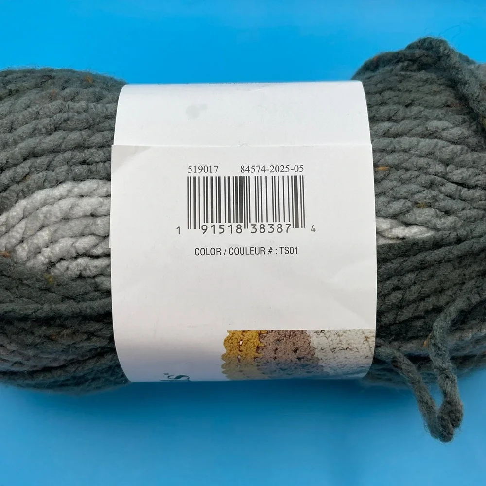 Loops‎ & Threads Yarn Charisma Charcoal Tweed Stripe Grey Bulky Acrylic Blend